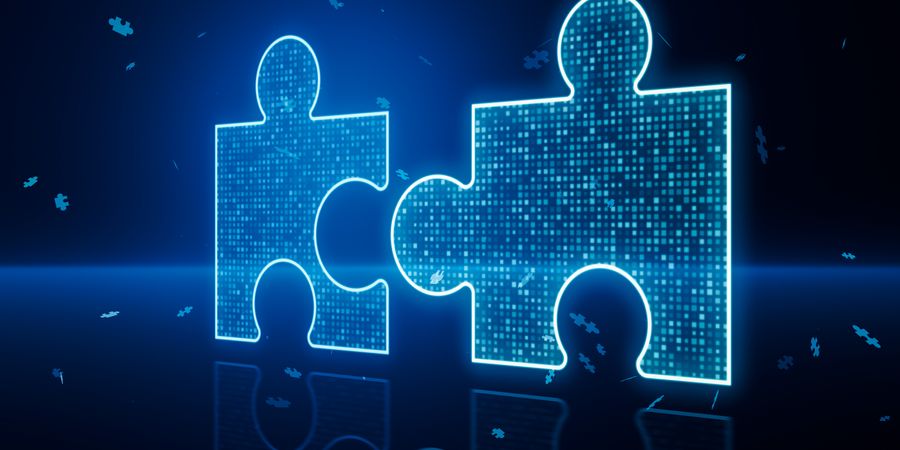 KI-generiertes Bild von 2 Puzzlestücken