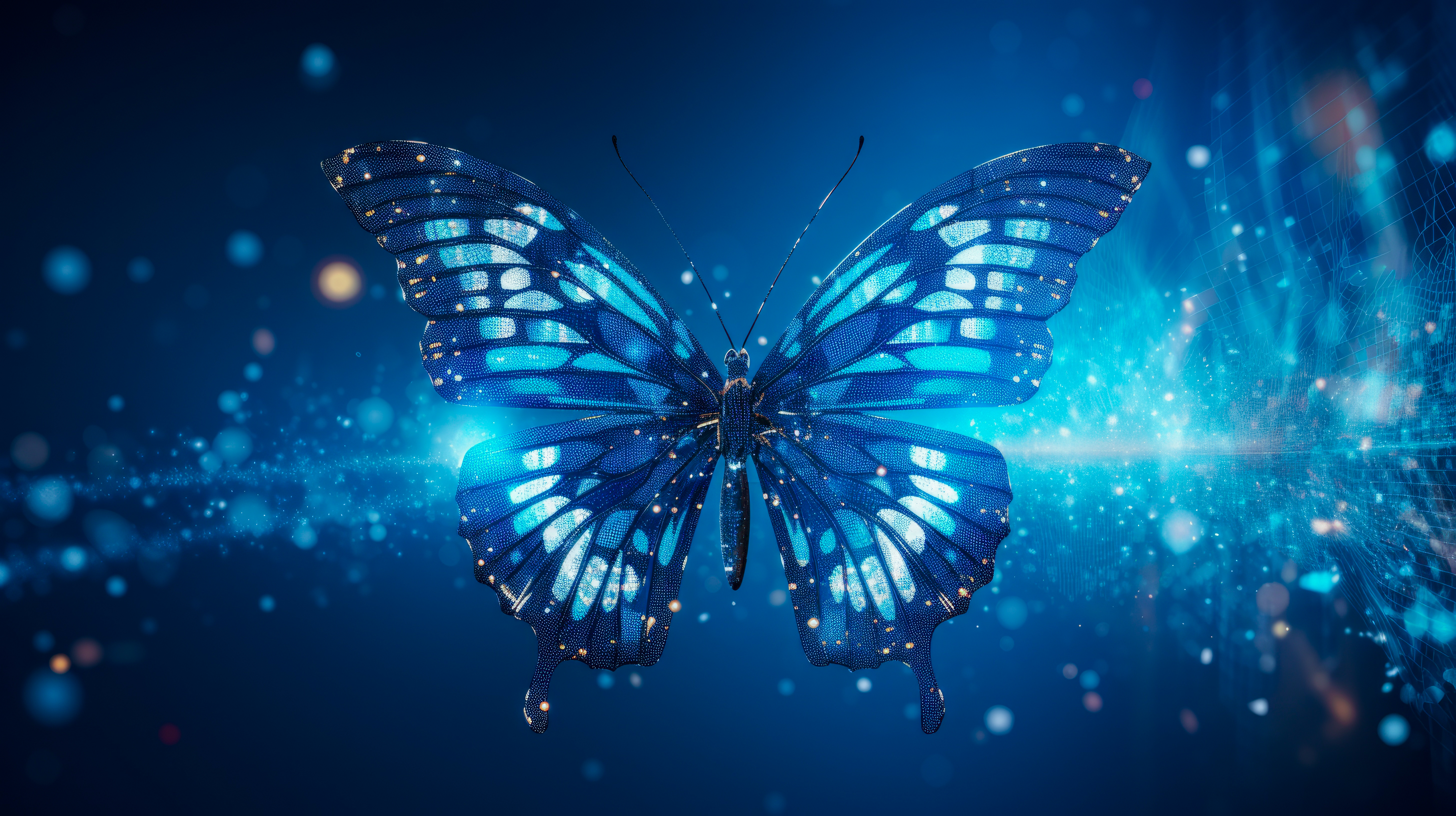 KI-generiertes blaues Bild eines Schmetterlings | Digitale Transformation