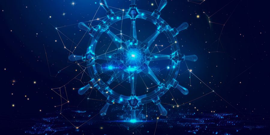 KI-generiertes Bild eines Steuerruders