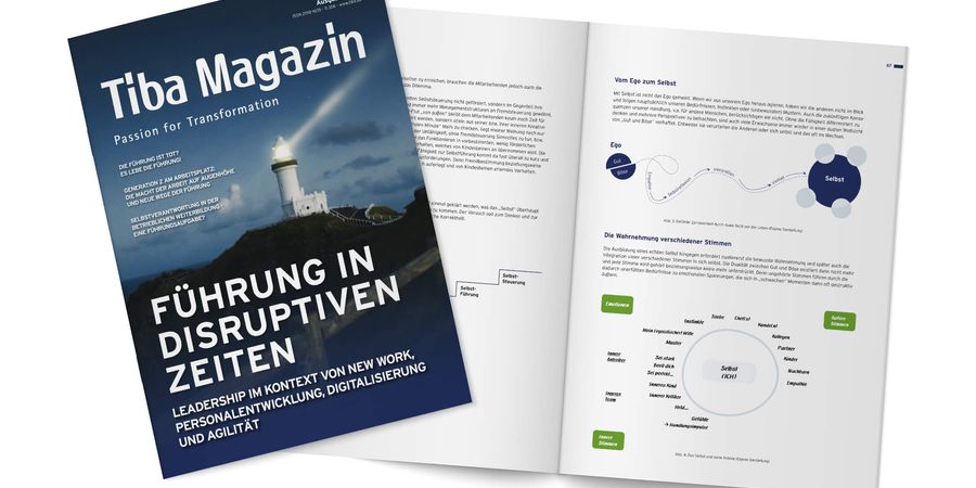 MockUp des Tiba Magazins "Führung in disruptiven Zeiten"