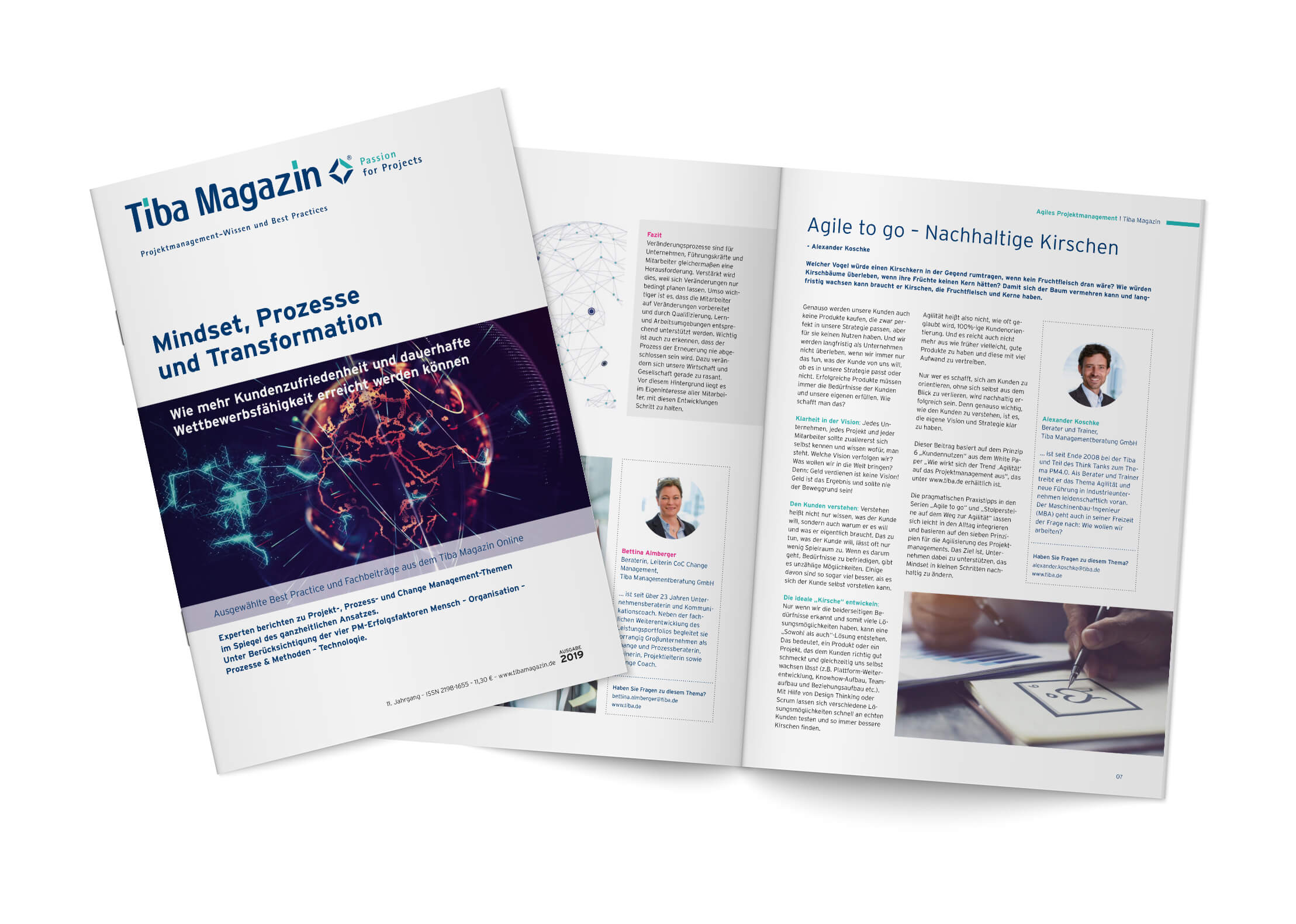 MockUp des Tiba Magazins "Mindset, Prozess, Transformation" (2019)